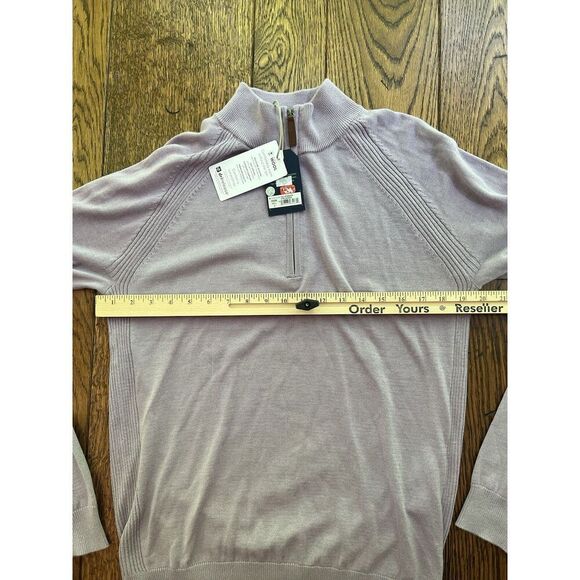 FootJoy Men’s Half-Zip Golf Sweater Heather Lavender Size Small NWT 30506 - Picture 4 of 6